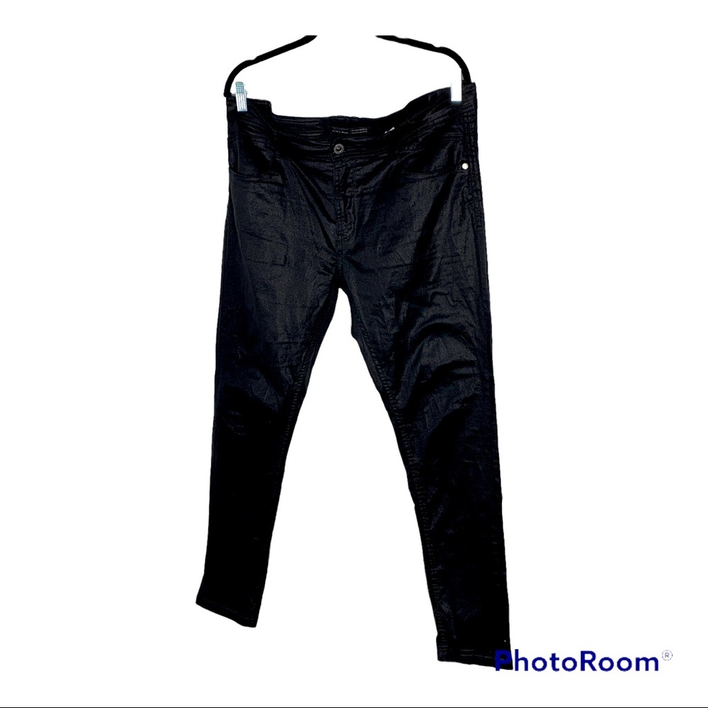 Mens wax finish black jeans ZARA